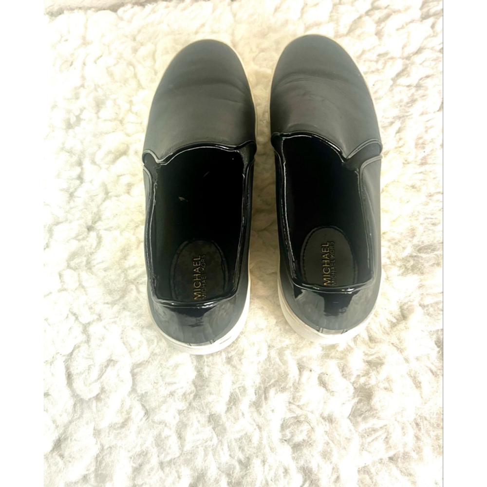 Michael Kors Brenden Black Leather slip-on fashion sneakers women size 8M - Picture 2 of 9